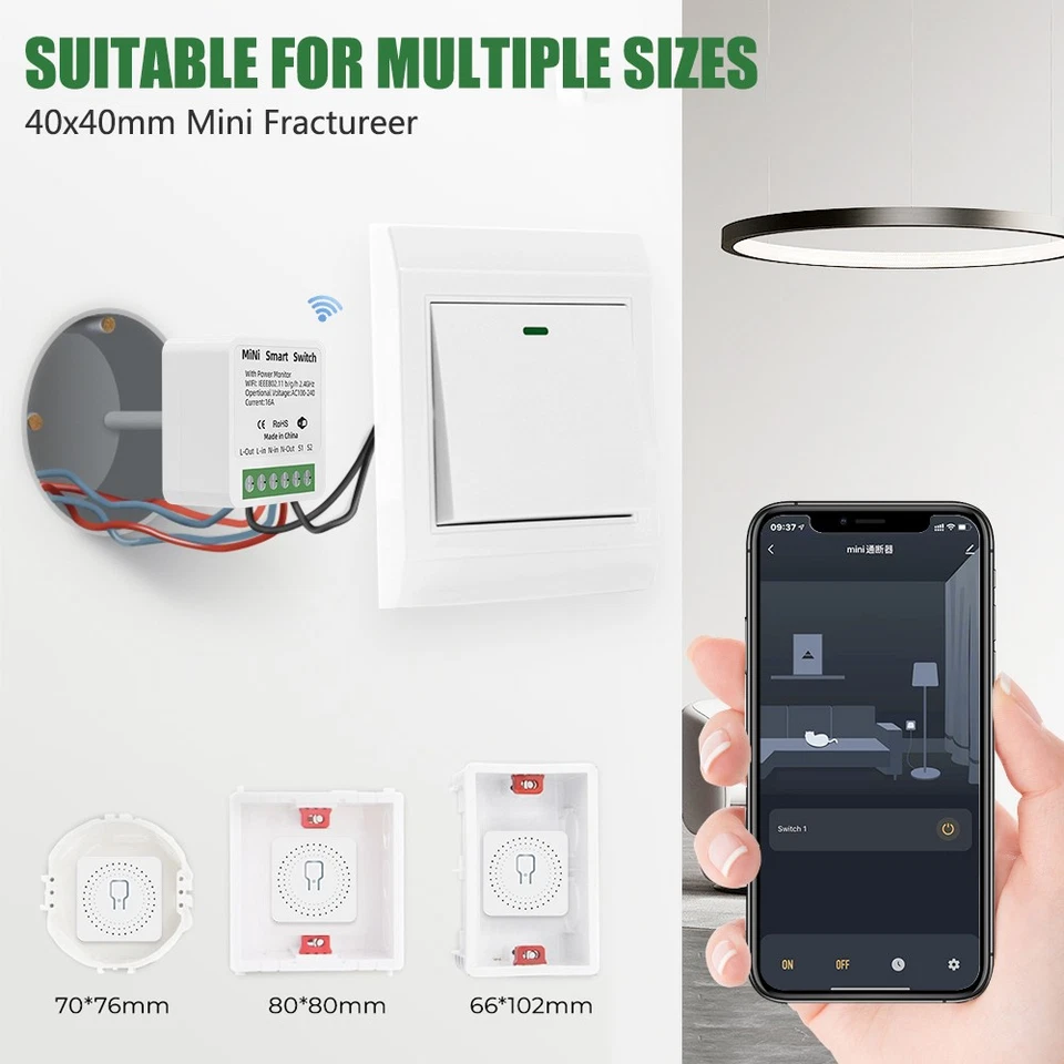 4pcs Wireless Timer Switches Alexa Google Tuya Mini Zigbee 3.0 Smart Switch - Bild 3 von 4
