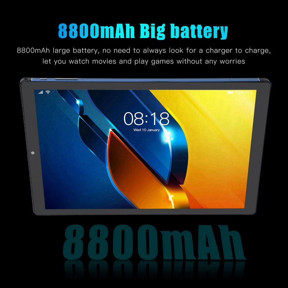 ₁ 128GB Tablet 10.1 Inch Blue 6GB 128GB 10 Core CPU 8800mAh Dual Band 5G WiFi - Image 4 of 4