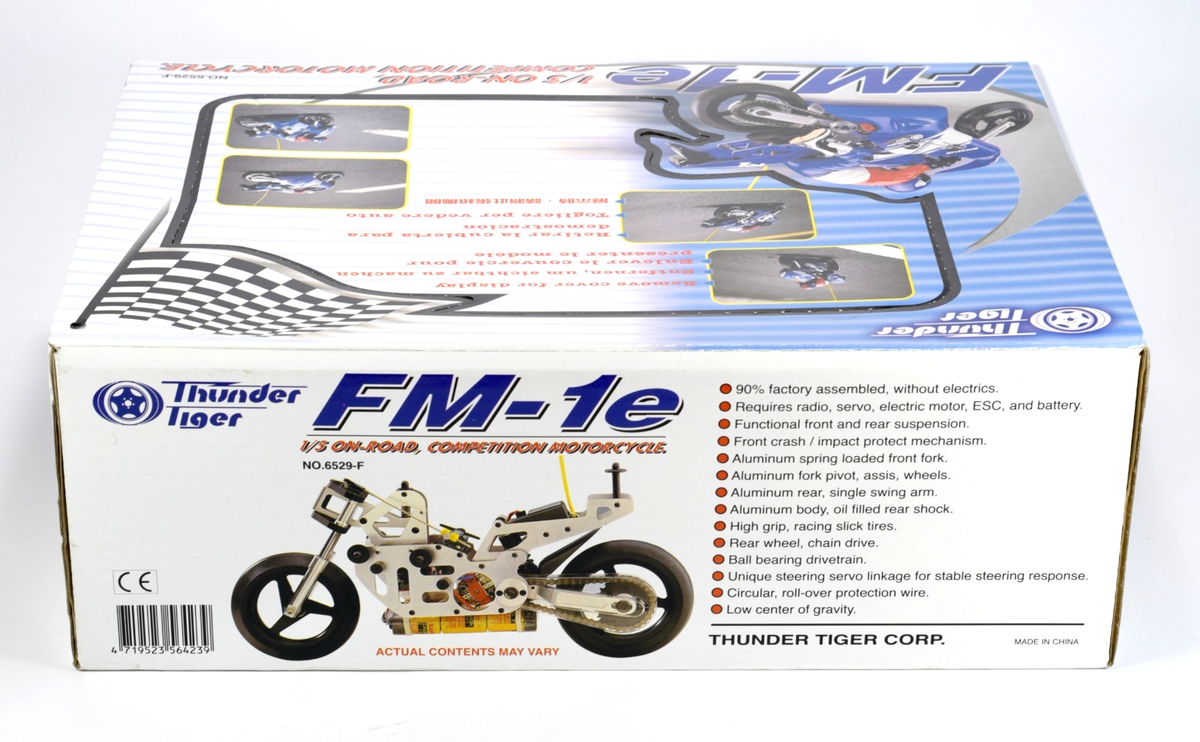 Rare Thunder Tiger FM-1E Yamaha R1 On-Road 1/5 R/C Motorcycle with