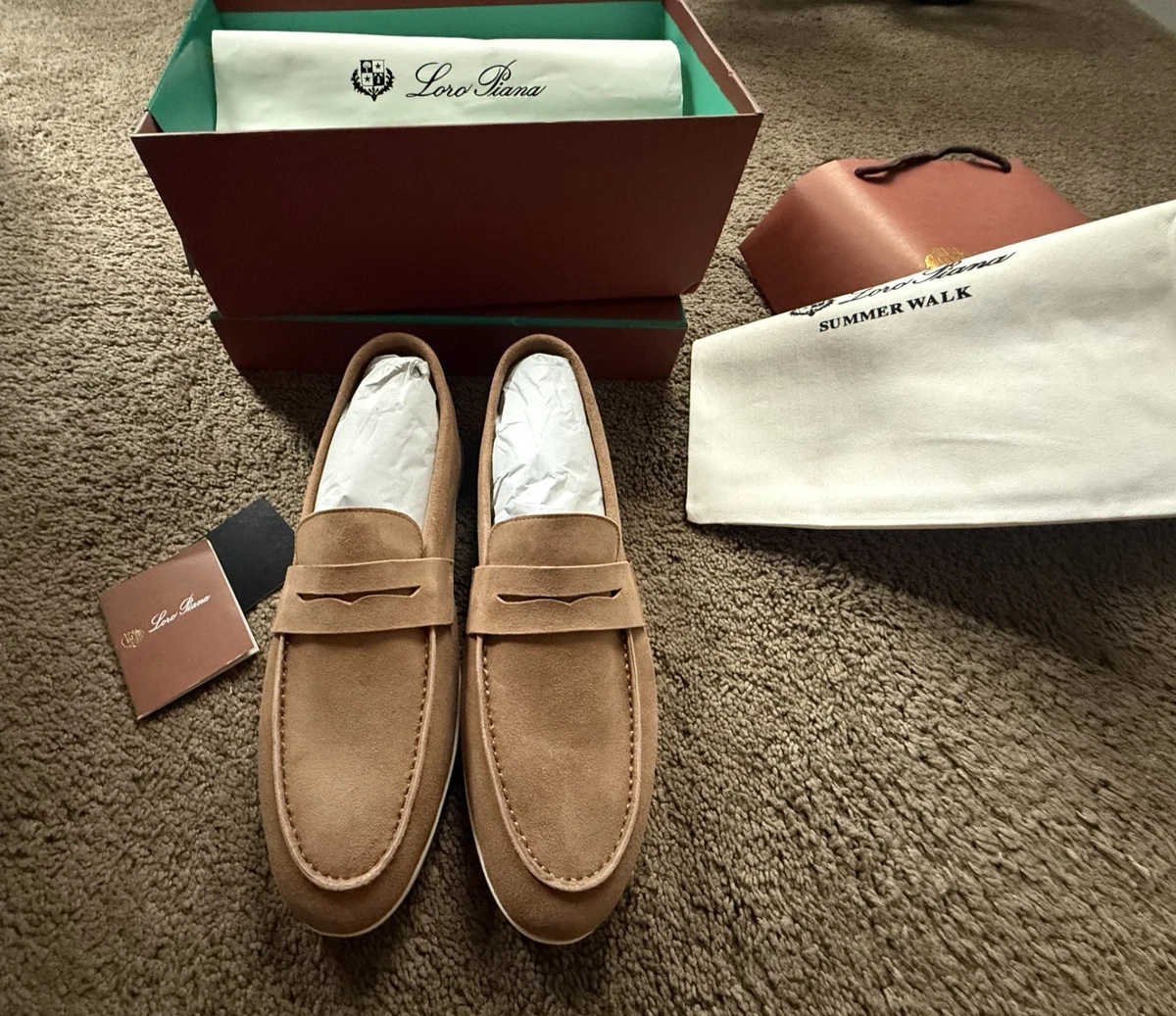 Todd Snyder Suede Penny Loafers in Taupe Sz 11.  Tub7 ENNIS Taupe Suede Western Stitched Scrunched Slip-On Men main image 3