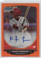 2013 Bowman Draft Chrome Prospect Orange Refractor 7/25 Kevin Franklin Auto fm0