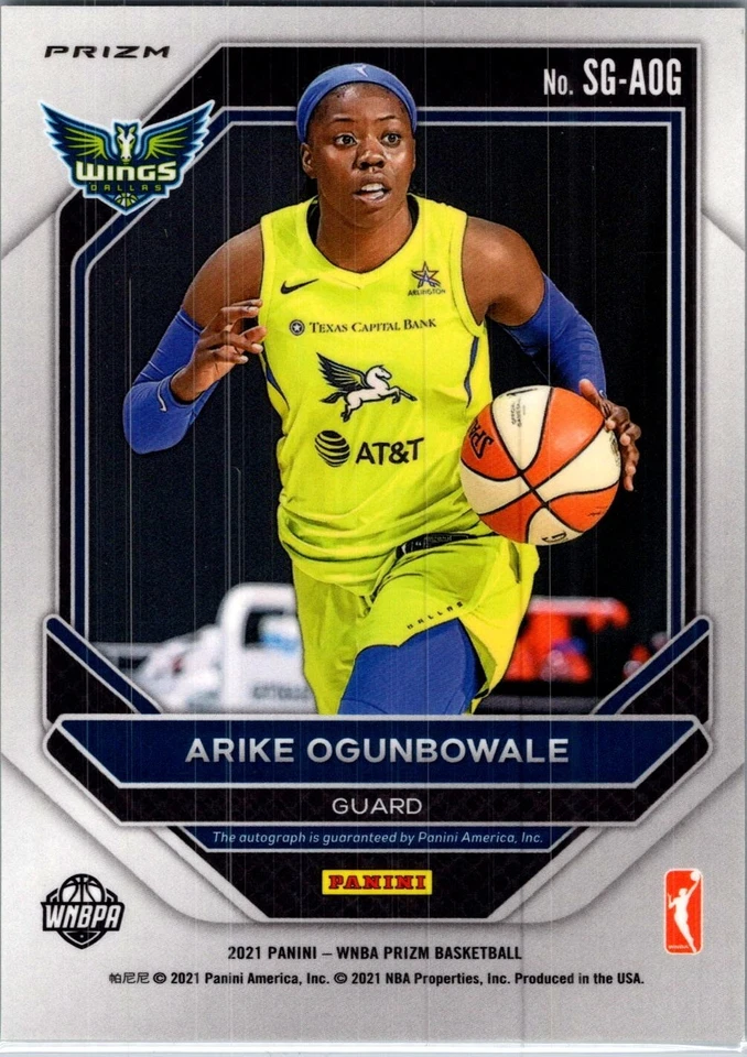 2021 Panini Prizm WNBA - Signatures Arike Ogunbowale #SG-AOG Green Prizm (AU) - Image 2 of 2