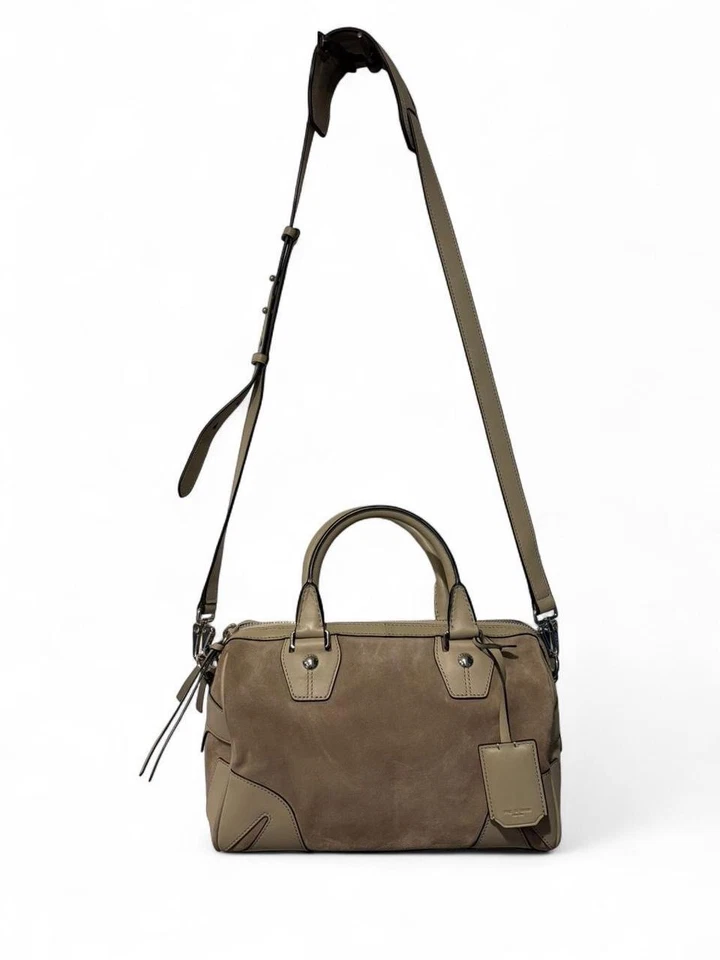 Cartera Bandolera Rag & Bone Gris Cálido Gamuza y Cuero Pequeño Vuelo Mango Superior Foto 2 de 4