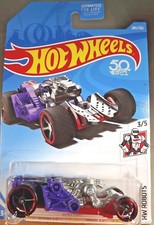 2018 Hot Wheels #285 HW Robots 3/5 SPECTOR Purple Red w/Black OH5 Spokes Wheel