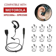 10x Swivel Earpiece Headset w/ PTT for Motorola Radios XPR3300, XPR3500e