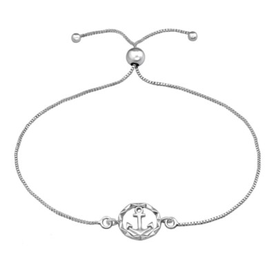 MARTIN1985 Hochwertiges 925 Sterling Silber Bolo Armband Kette verstellbar Anker