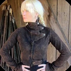 AVIATOE JACKET Size-S Cosplay Halloween Pilot Mechanic Brown SteamPunk Tops