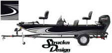 Gray Black Decal Swirl Design Wrap Abstract Bass Fishing Boat Vinyl US Graphic 