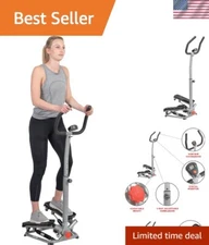 Space-Saving Twist Stepper with Twisted Resistance Bands and Free SunnyFit App