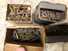 25  Vintage 8-32 x 1-1/4" Machine Screws Slotted  flat head Countersunk Brass