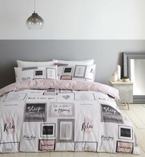 Image of Catherine Lansfield Sleep Dreams Duvet Cover Set Reversible Bedding Bed Set