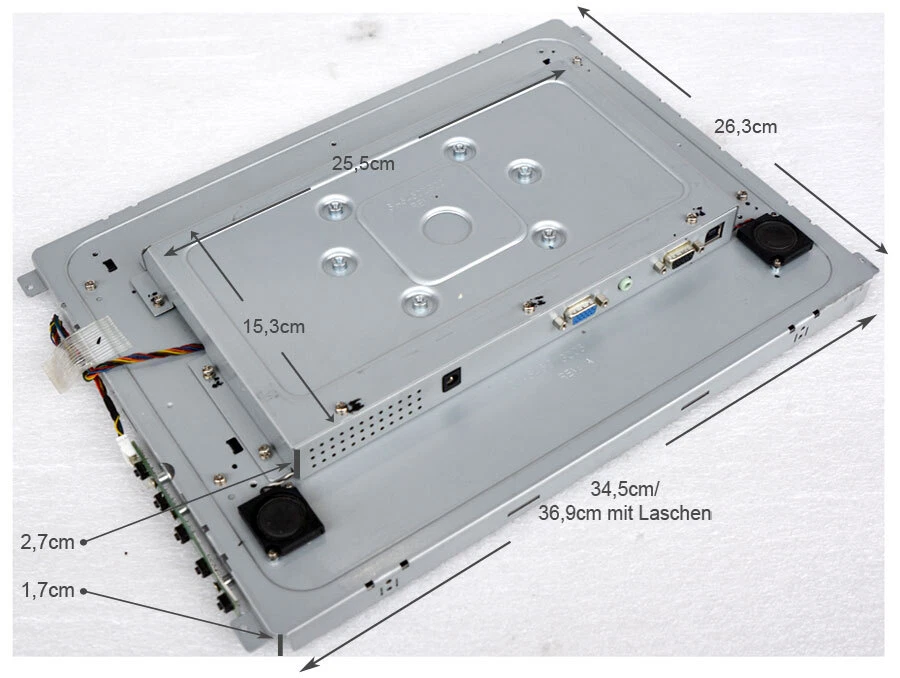 15" 38cm 4:3 OPEN FRAME 1024x768 CANVYS TFT VGA DISPLAY MONITOR 12V AC/DC M879 - Bild 3 von 4