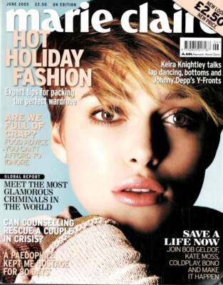 Marie Claire Kiera Knightley Bob Geldof Coldplay Kelly Osbourne Janet Leigh