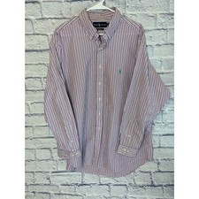 Ralph Lauren Button Down Long Sleeve Striped Shirt Size 17 1/2 and 34/35 Medium