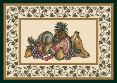 2x4 Milliken Fruitful 02000 Nectar Bordered Fruits Area Rug - Approx 2'8''x3'10''