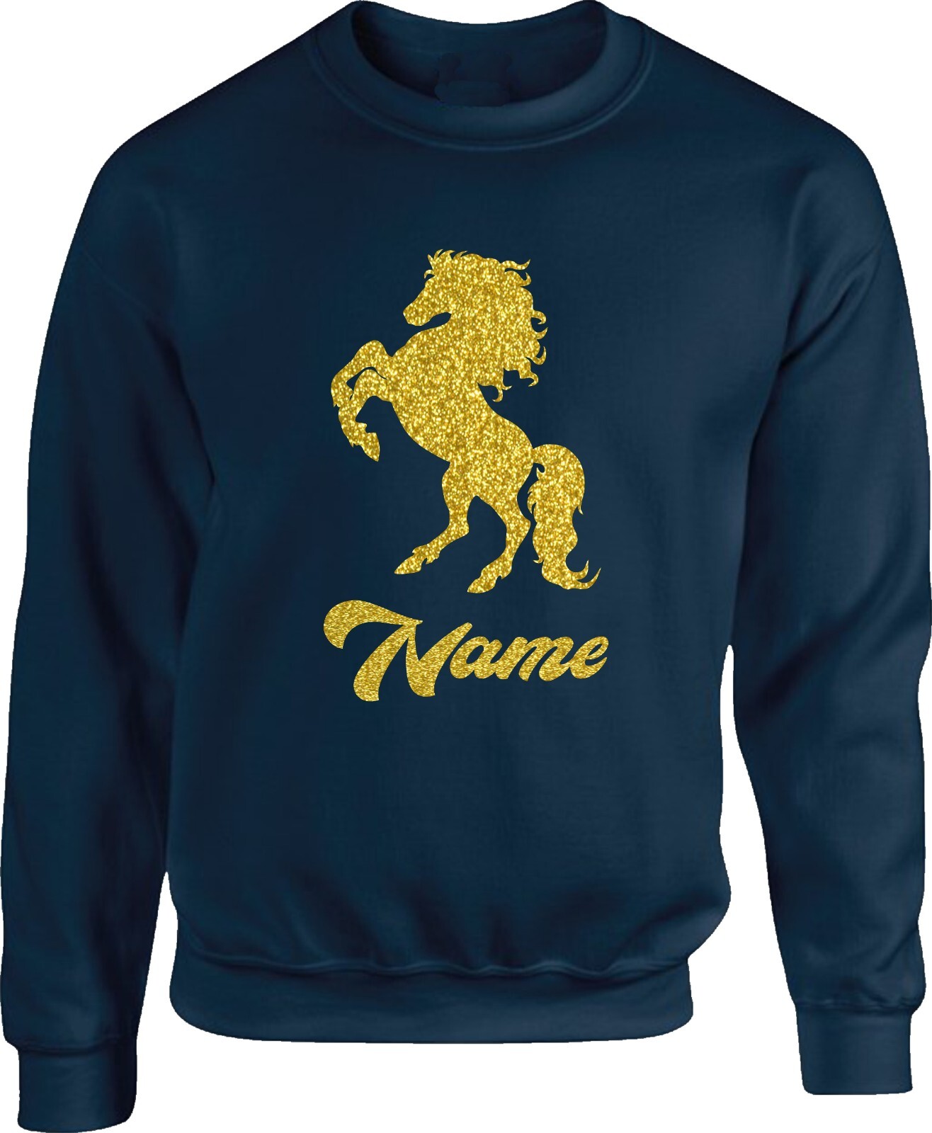 Maglione pony maglione pony oro glitter personalizzato felpa cavallo glitter
