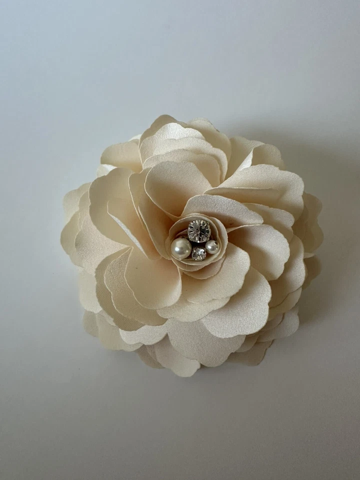 Crape Flower Hair Clip Or Brooch, Pin Brooch Hair Clip NEW Bridal Handmade - Image 2 of 4