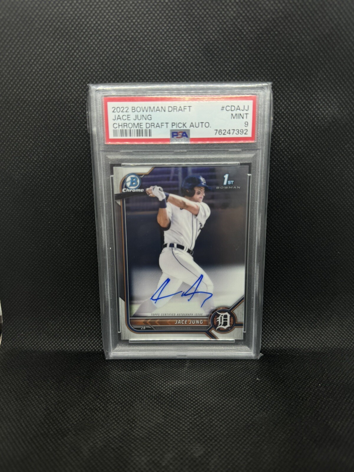 2022 Bowman Draft Chrome Draft Pick Auto #CDAJJ Jace Jung PSA 9