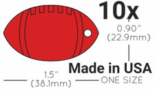 10x Anodized Aluminum Pet ID Tag Blank Football Red Made in USA (Lead Free)