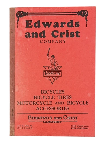 Antique 1920's Edwards & Crist Bicycle & Motorcycle Catalog Great Illustrations