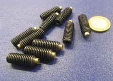 Kmac Alloy Steel Set Screws, Brass Tip, 3/8-16 x 1.00" Thread Length, 10 Pcs