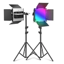 NEEWER 660 PRO II RGB LED Light 2-Pack, 50W, CRI97+, 3200-5600K, w/App & Stand