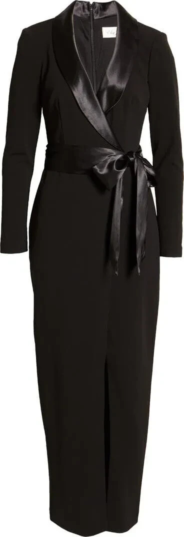 white long sleeve blazer dress Wrap Front Blazer Dress main image 0