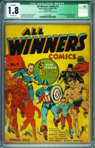 All Winners 1 Cgc 1 8 Q 1941 Captain America Human Torch 2119115001 Ebay