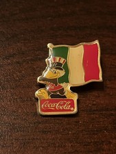 Vintage 1984 Los Angeles Olympics Coca Cola Sam Eagle Italy Flag Lapel Pin