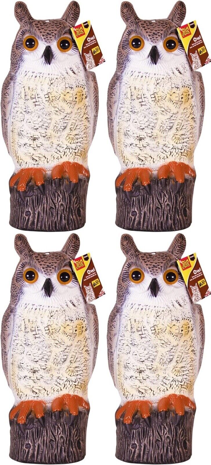 4x The Big Cheese Owl Repel Decoy Bird Pigeon Seagull Crow Scarer Pest Garden