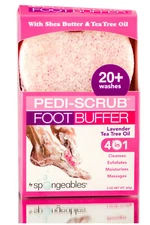 Spongeables 20+ Pedi-Scrub Foot Buffer - Soap Infused Sponge (LAVENDER TEA TREE)