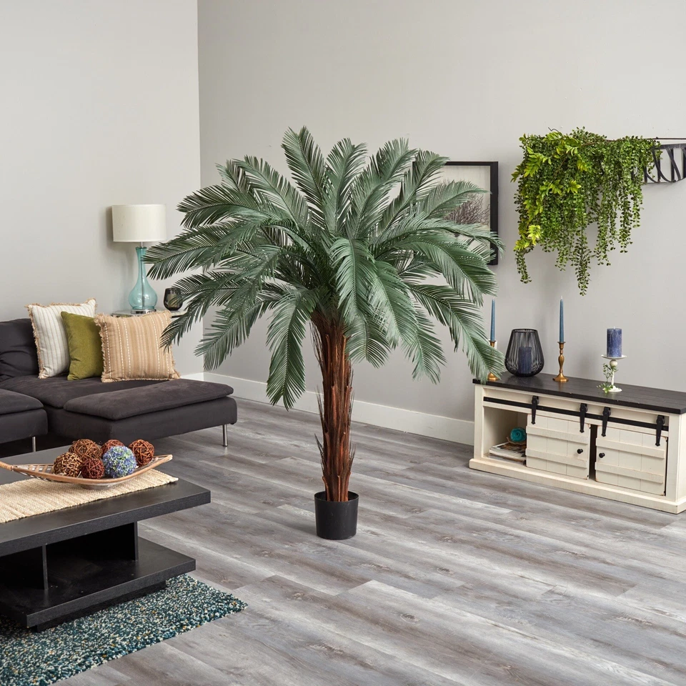 6’ Cycas Palm Artificial Tree with Natural Trunk UV Indoor/Outdoor Home Decor. - Image 2 of 2