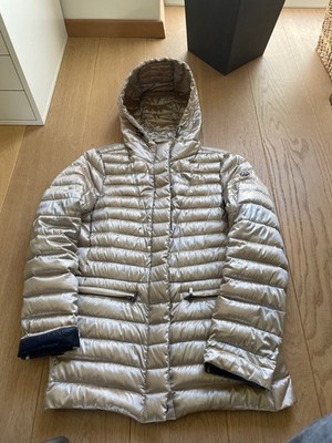 Damen, Stepjacke, Beaumont, Gr. 38, hüftlang, Farbe greige, Kapuze