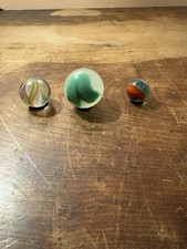 Antique German Latticinio Ribbon Core Marble Lot Shooter Peltier Akro Swirl