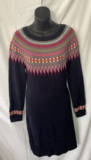Eliza J Navy Fairisle Long Sleeve Sweater Dress Size Medium