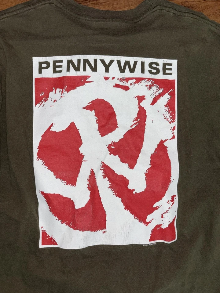 Vintage Pennywise Shirt Mens XL Green Volcom 1994 Punk Band Long Sleeve 90s - Image 2 of 4