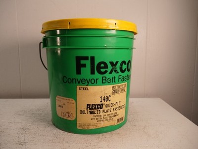 Genuine Flexco 140C Pail of 100 | Style 140 Quick Fit Bolt Solid Plate Fasteners