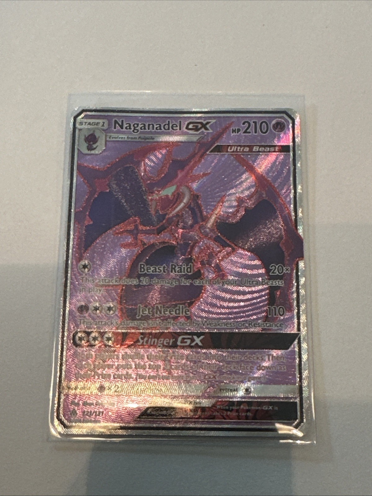 Pokemon TCG Naganadel GX Full Art 121/131 SM-Forbidden Light NM