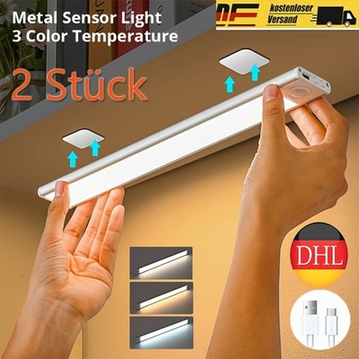 2er LED Unterbauleuchte Dimmbar Mit Bewegungsmelder 3in1 USB Küche Schranklampe