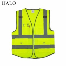 Multiple pocke Reflective Safety Vest High Visibility Warning Waistcoat Workwear