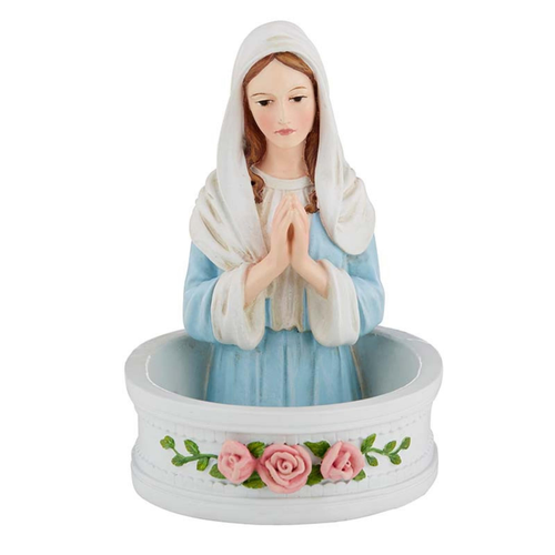 Avalon Gallery Die Madonna Rosenkranz Halter 5" hoch 3,5" Durchmesser Schale Andacht