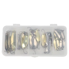 28PCS Hard Metal Spinner Lures Kit with Box Perfect for Catching Various Fish