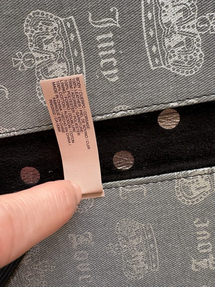 Juicy Couture Polka Dot Leather Tablet Case Kindle eReader iPad Suede Silver - Image 4 of 4