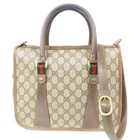 GUCCI Vintage GGPattern Sherry Line 2-Way Shoulder Bag Handbag Brown Italy 15049