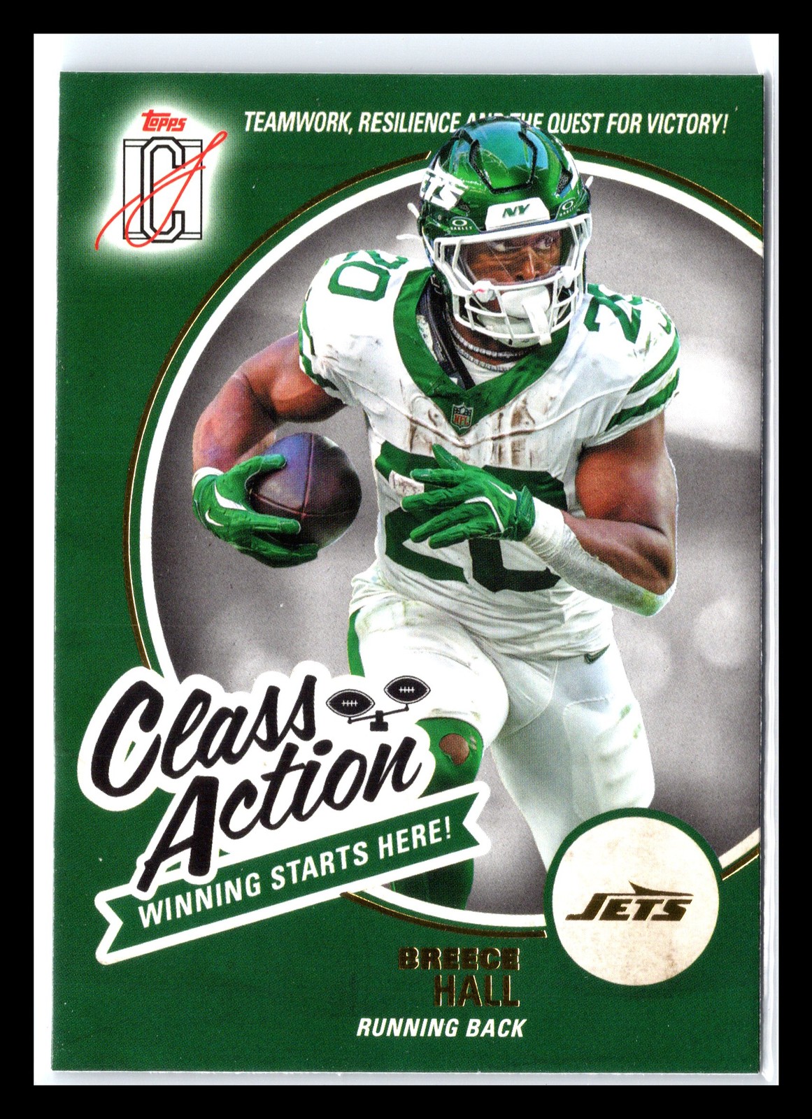 2025 Topps Signature Class #CA-19 Breece Hall Class Action Green