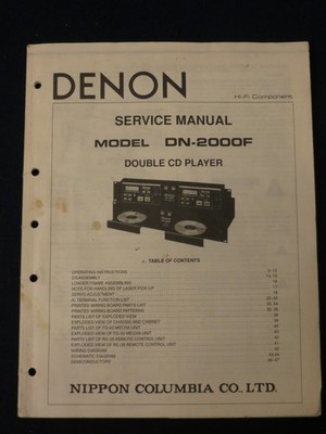DENON Servicemanual für DN-2000F Double CD Player