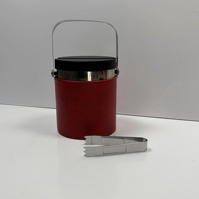Eiskübel & Stahlzange Freddotherm Kunststoff Mid Century Modern Vintage Deckel