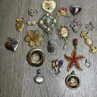 Vintage Costume Jewelry Brooch And Pins Lot Of 20 Pieces