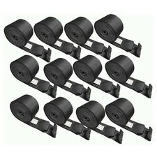 12 Pack 4"x40' Winch Straps w/Flat Hook Tie Down Strap for Flatbed Truck Trailer