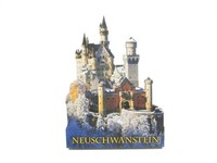 Schloss Neuschwanstein Holz Magnet 10Cm Souvenir Germany FüSsen AllgäU Winter
